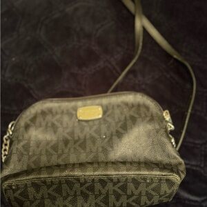 Michael Kors Khaki Monogram Crossbody Bag